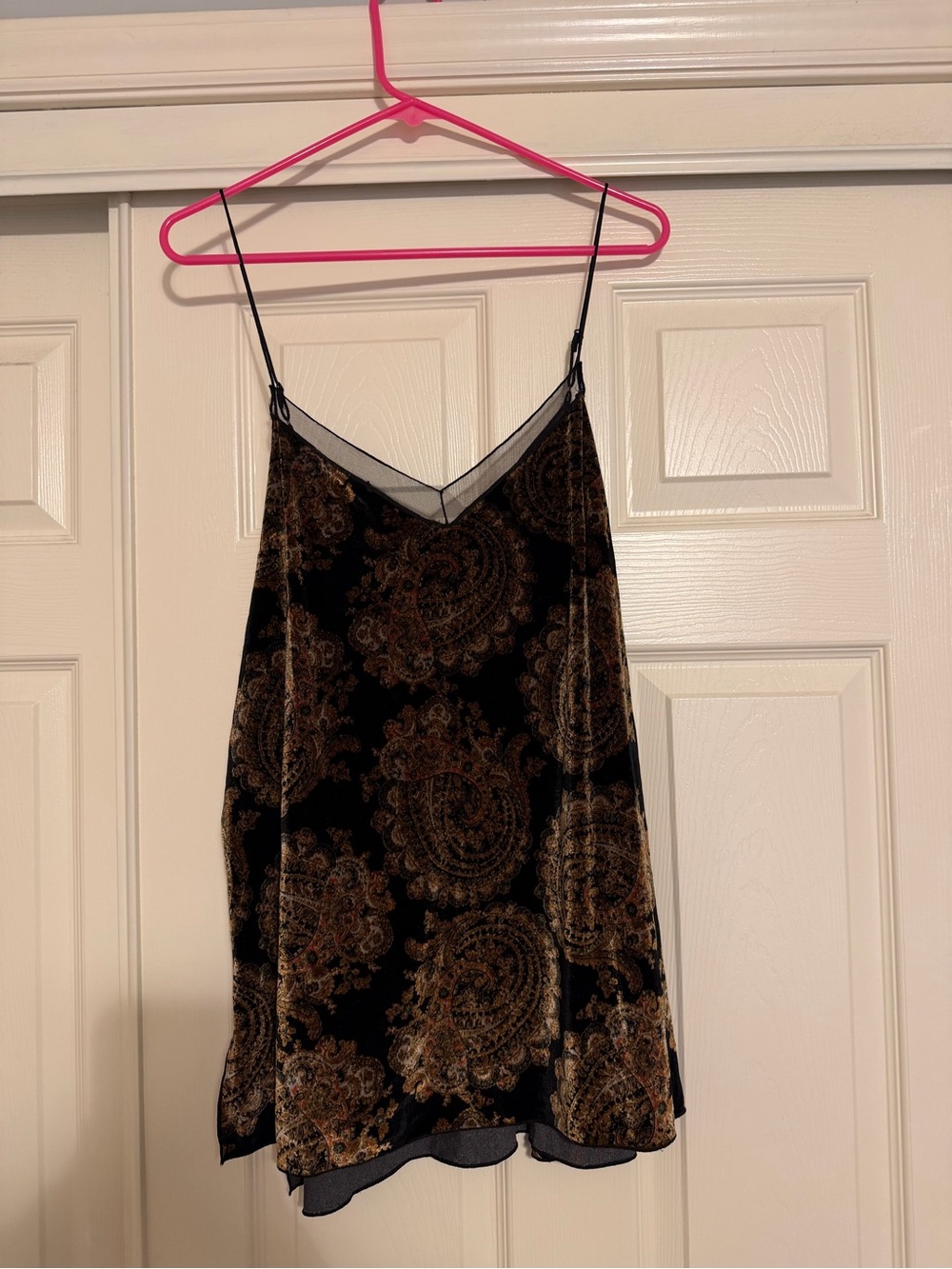Free People Vintage Velvet Paisley Tank top